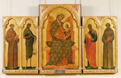 Virgin and Child with St. Francis, John the Baptist, St. John the Evangelist, St. Anthony of Padua, 1354 by Paolo Veneziano